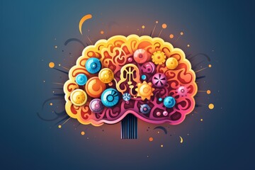 3D brain icon vector space illustration, cognitive science, educational psychology, cognitive neuroscience learning, colorful brain system, neurogenesis, thinking brain, nuclear medicine, memory