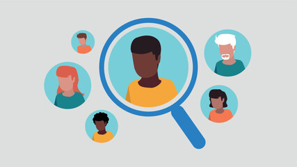Vektor-Illustration der Auswahl von neuen Mitarbeitern - Rekrutierungskonzept