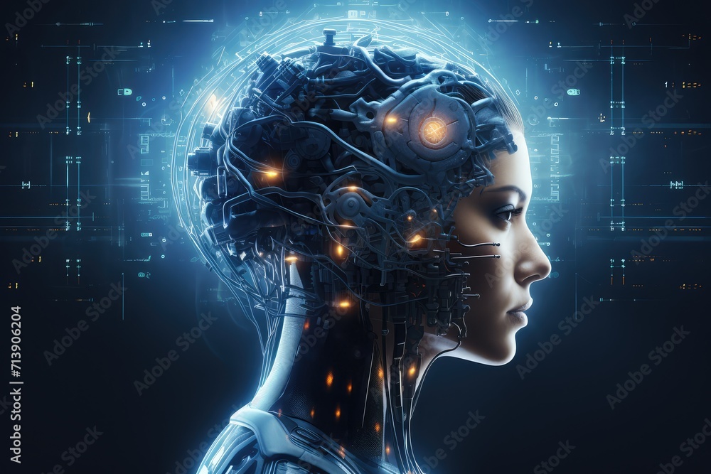 Poster nebula neural colorful brain cell energy connections, brain dots pattern neuronal network, vibrant d