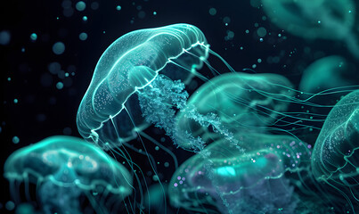 jellyfish in the water, Generative AI