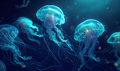 jellyfish in the water, Generative AI