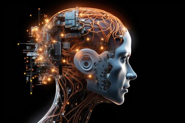 Nebula Neural Colorful Brain Cell Energy Connections, Brain Dots Pattern Neuronal Network, Vibrant Digital Art Microscopic Mycelium Membran, Colored DNA background and motley radiant medical Wallpaper