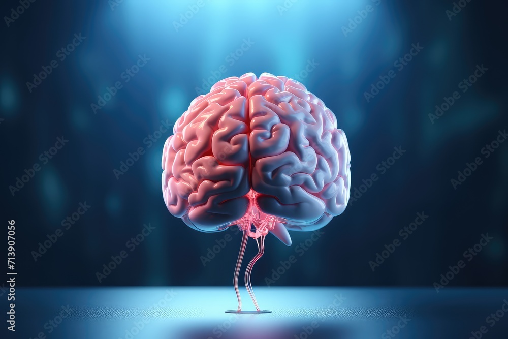 Poster nebula neural colorful brain cell energy connections, brain dots pattern neuronal network, vibrant d
