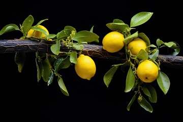 Lemon fruit hanging on tree