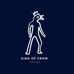 Fototapeta na wymiar Doodle illustration of crow human for logo