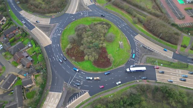 High Angle Footage of Kettering Town of England