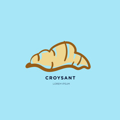 Simple croissant doodle illustration for logo design