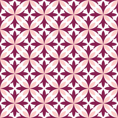 Seamless pattern with pink abstract flowers