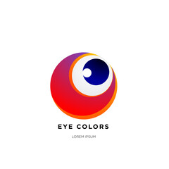Vector Illustration of a Colorful Eye for Logo