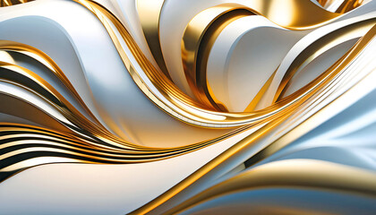 Liquid wallpaper, abstract 3D background, Background of golden waves and liquid oil, Vector illustration for design,