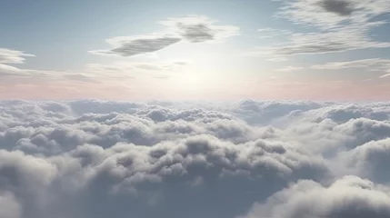 Foto op Plexiglas clouds in the sky,cloudy sky, grey sky with clouds, bad weather, rainy day, winter day during a storm, sky background with clouds, dark clouds, flying over the clouds, picture from plane © Nice Seven