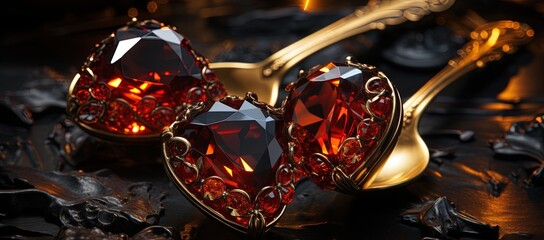 Gemstone red ruby oval shape cutting, Valentined ay gift. Created with Ai