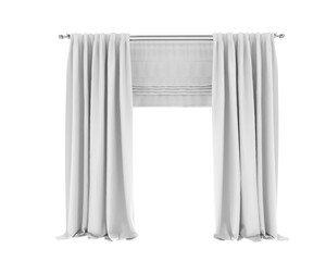 Curtains isolated on background. 3d rendering - illustration