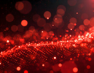 Crimson Whispers: Abstract Bokeh Background Illuminated by Red Glow