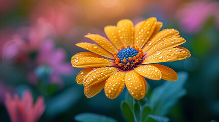 beautiful vibrant macro shots of wet blooming flowers with drops of morning dew professional floral macro photography close up macros wallpapers 16:9 for widescreen