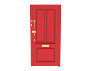 Front door isolated on background. 3d rendering - illustration