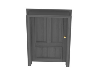 Front door isolated on background. 3d rendering - illustration