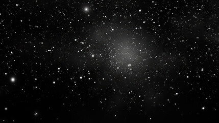 Obraz premium Snowflakes on black background, heavy snow flakes isolated, Flying rain, overlay effect for composition, starry night sky, particles, montion, space, universe, 