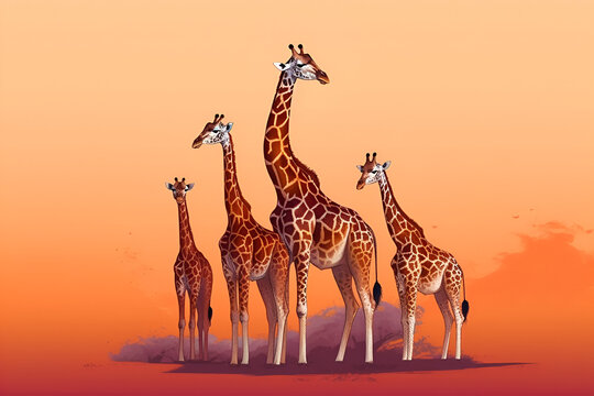 Beautiful Giraffe Design, Perfect for Your Project or Wallpaper, Ai Generative