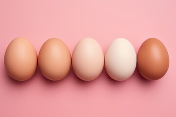 Fototapeta premium Farm fresh chicken eggs on a vibrant backdrop