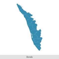 map of Kerala is a state of India with districts