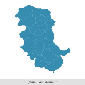 map of Jammu and Kashmir is a Union territory of India with districts
