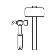 Simple cartoon carpentry and construction tools for home equipment and maintenance outline vector design art