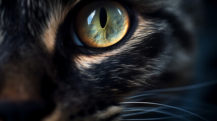 Whisker Wonder - Captivating Macro Close-Up of an Adorable Cat's Muzzle