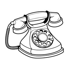 vintage telephone, Retro telephone vector, illustrator.
