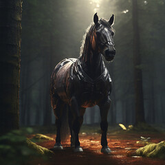 A horse with a shield on it ai generated picture