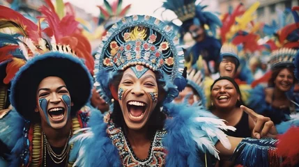 Stickers fenêtre Carnaval Brazilian carnival - Happy people celebrating brazilian carnival, Generative ai