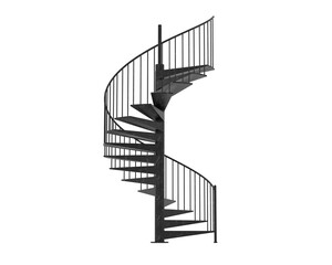 Spiral staircase isolated on background. 3d rendering - illustration