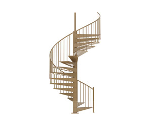 Spiral staircase isolated on background. 3d rendering - illustration