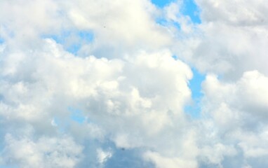 photo of white sky and bright blue clouds