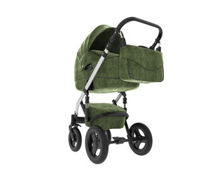 Stroller isolated on background. 3d rendering - illustration
