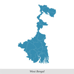 map of West Bengal is a state of India with districts