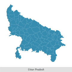 map of Uttar Pradesh is a state of India with districts