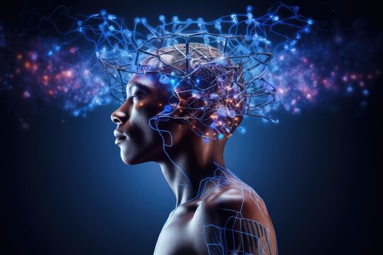 Sleep routine, sleep aids treatment. Human Brain sleep technology and environment, sleeping health and quality. Brain waves sleep assessment and physiology research, circadian rhythms deep sleep phase