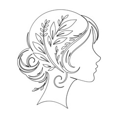 silhouette with flowers