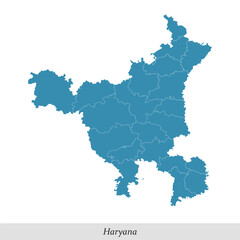map of Haryana is a state of India with districts