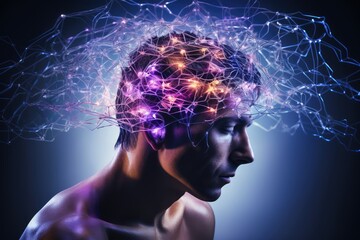 Obraz premium Restful sleep good sleep hygiene, deep sleep and REM sleep. Sleep patterns and stages sleep architecture. Sleep tracking tools provide sleep quality Brain wave insights and Sleep apnea and snoring.