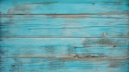 Old grunge wood plank texture background. Vintage blue wooden board wall have antique cracking style background objects for furniture design mint green, generative AI - obrazy, fototapety, plakaty