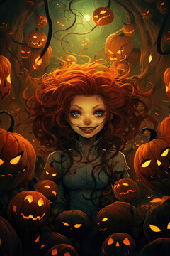 Jack lantern on background, design for halloween