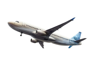 Fototapeta premium Airplane on the sky on transparent background