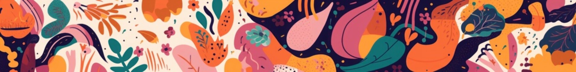Decorative abstract collection with colorful doodles. Hand-drawn modern illustration, Generative AI 