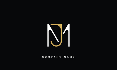 JM, MJ, J, M Abstract Letters Logo Monogram - obrazy, fototapety, plakaty