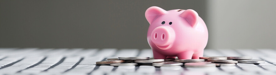 Piggy Bank on Coins
