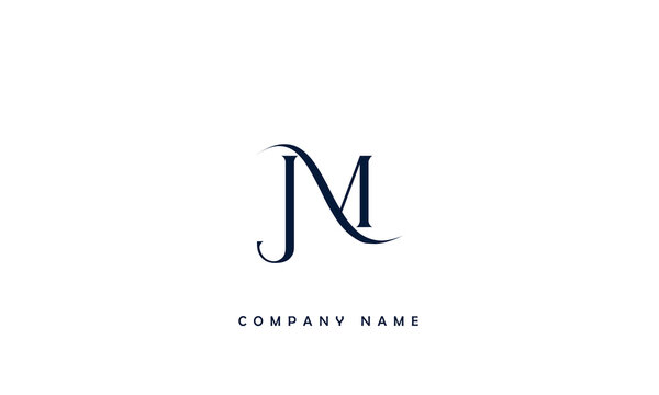 JM, MJ, J, M Abstract Letters Logo Monogram