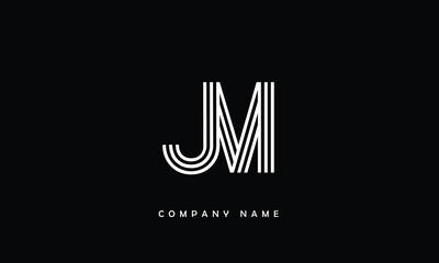 JM, MJ, J, M Abstract Letters Logo Monogram - obrazy, fototapety, plakaty