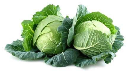 Cabbage on isolated white background.
